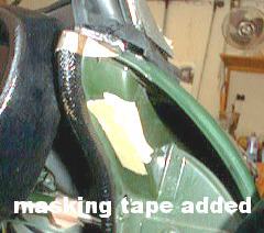 Masking tape applied