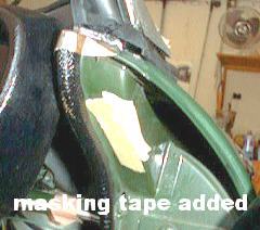 Masking tape applied